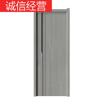 卧室门全套灰色木门免漆门厂家 银梨6号色x18 整套门 门套 线条 五金