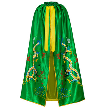关公神像披风绣龙披袍佛袍佛像佛衣神明财神披袍可定制尺寸 绿色 高1.