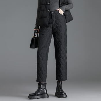 雅鹿秋冬季羽绒裤女外穿时尚2023年新款高腰显瘦宽松直筒保暖羽绒裤女