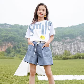 天颛 女孩子衣服夏季中童女装11岁小孩子套装夏天9一12岁中大童小学生