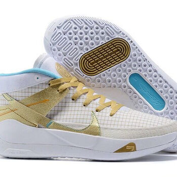 纯原杜兰特13代篮球鞋kd13乳腺癌黑白白金笑脸篮网气垫实战战靴 图色8