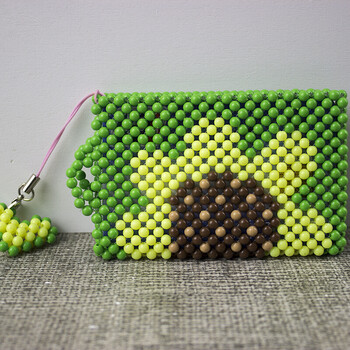 4mm糖果珠di手工串珠编织卡套卡包成品公交卡交通卡套银行卡卡套ys