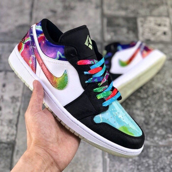 酷士凡莆田aj男鞋小迪澳aj1低帮联名头层男女款儿童低帮板鞋乔1 星空