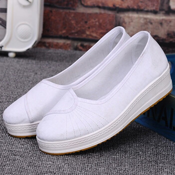 白色护士鞋老北京布鞋女防滑耐磨透气单鞋美容院医院平跟工作鞋养生养