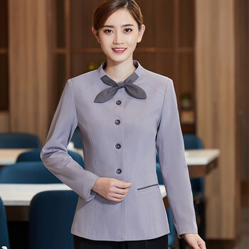 极轩 酒店宾馆前台领班服务员工作服 餐厅吧台收银员服装 前厅男女