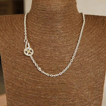 goros项链牛钝 高桥太角链项链太丸链鹰头钩点金轮 925银手工复刻 铜