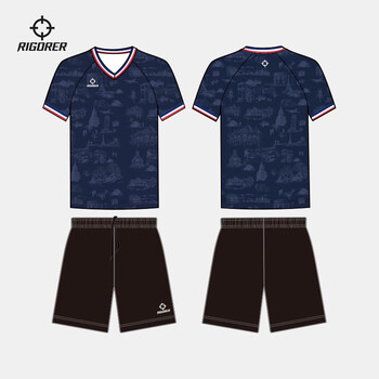 免费印制】足球服套装男高端数码印个性定制球衣比赛队服 高卢雄鸡蓝