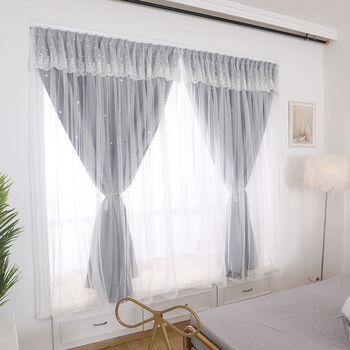 咔喵kamiao魔术贴窗帘免打孔安装遮光卧室少女小飘窗自粘简易粘贴式布