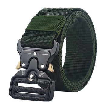眼镜蛇战术腰带男女帆布尼龙皮带户外多功能军训迷彩裤带啄木鸟军绿色