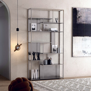 北欧书架铁艺客厅餐厅隔断储物落地置物架装饰架子展示架诧寂风 其他