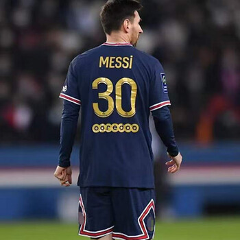 支持国货李宁2122巴黎圣日耳曼球衣30号梅西内马尔主客场金色短袖足球