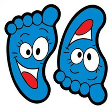 幼儿园楼梯台阶小脚丫自粘地贴纸 儿童房浴室防水脚印墙贴纸 小脚丫