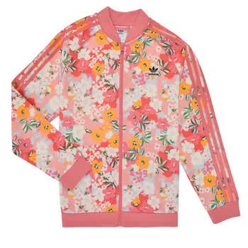 Adidas/阿迪达斯三叶草童装女孩时尚开衫花朵拼色立领防风外套运动夹克多彩春秋款GN4218 花色14/15 years【图片价格品牌报价】-京东