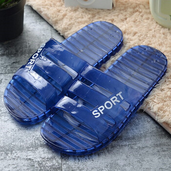 千牧梵老式怀旧拖鞋拖鞋塑料夏季不臭脚凉拖男洗澡家用水晶浴室内透明