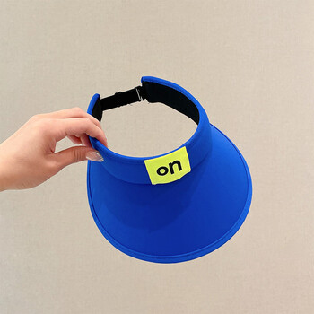 zrty儿童空顶帽2-7岁夏季遮阳帽学生大檐帽子宝宝沙滩太阳帽 蓝色-o