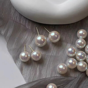 晶绘高级小灯泡珍珠耳钉炫光淡水珍珠耳环小众设计淡水珍珠耳钉