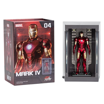 中动玩具(zt)漫威十周年4寸系列钢铁侠mk底座版格纳库1套装手办3模型