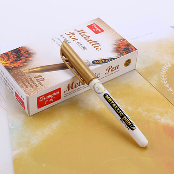 文匠广纳金属工艺笔gn560金色银色油漆笔记号笔黑卡纸签名笔签字签到