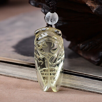 惠鸢黄水晶金蝉吊坠金榜题名一鸣惊人项链考研上岸高考励志成人礼物