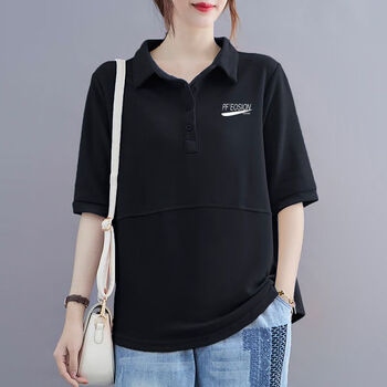 北岑加肥加大码女装宽松圆领中袖t恤高品质短袖t恤女韩版宽松文艺时尚