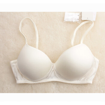 日本真丝内衣女无钢圈薄款文胸透气舒适小胸睡眠胸维多利亚 白色 s