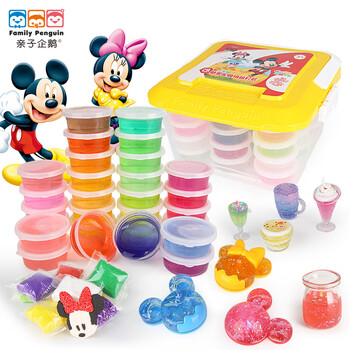 迪士尼迪士尼米奇28色水晶泥 6色粘土 6色雪花泥 迪士尼米奇水晶泥起泡胶史莱姆橡皮泥彩泥儿童生日礼物diy解压玩具28色水晶泥情人节礼物 行情报价