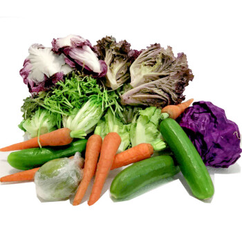 新鲜沙拉蔬菜包邮麦果苏多种沙拉蔬菜西餐沙拉凉拌健身餐（需洗切）1箱装 8种菜共2000g（8-10人份）