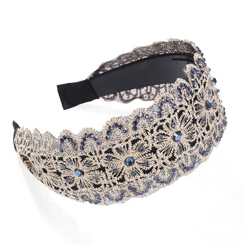 蕾丝水钻宽边发箍发卡女碎发压发防掉夹子韩版发旅遮白发头箍款式二十