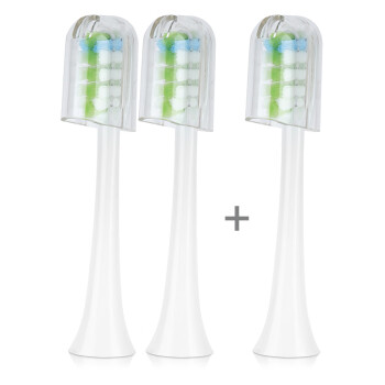 嘉沛 适配素士(SOOCAS)电动牙刷头 BH01W 通用清洁型成人2+1支装 白色【赠送防尘盖】