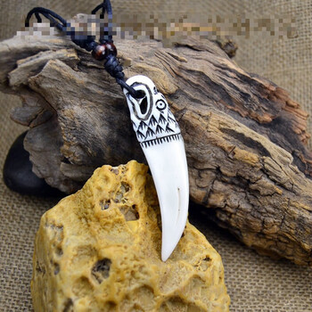 男士项链狼牙鹰牙老虎牙象牙吊坠挂件民族风饰品老虎牙齿吊坠sn
