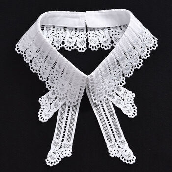 时尚百搭领结假领子女单独衬衫衣领装饰领圈文艺花边蕾丝配饰03款白色