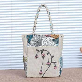 户外民族风手工编织休闲大容量旅行单肩包百搭帆布包轻便布艺女包布袋