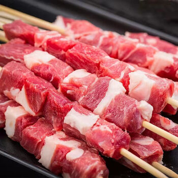 60串内蒙古纯羊肉串新鲜腌制烧烤串食材半成品 牛羊肉串组合40大串