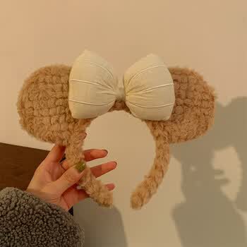 迪士尼(disney)章若楠雪莉玫发箍压发毛绒头箍发卡迪斯尼游玩头饰女
