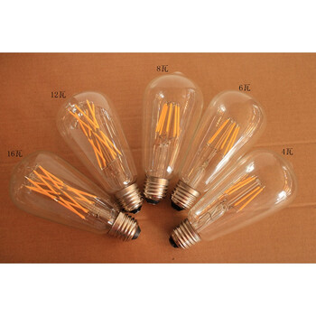 st64复古钨丝灯泡复古led暖光白光220v酒吧怀旧暖黄光灯泡中性光色温