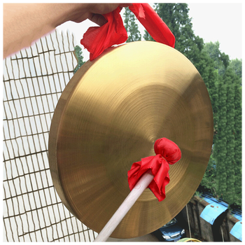 曲漾加厚铜锣40厘米30cm大铜锣锣防汛预警锣道具50锣鼓乐器小锣镀铜锣