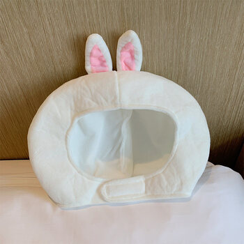 欧阳娜娜同款头套 林小宅欧阳娜娜同款头套网红可爱毛绒兔子耳朵帽子