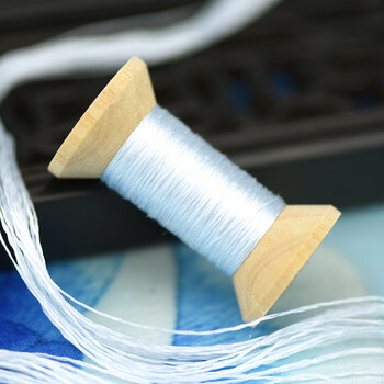 绣匠手工苏绣刺绣绣花桑蚕丝线缠花真丝绣线手工刺绣线轴蓝色妖姬1号