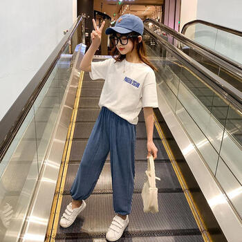 白色上衣 蓝色裤子 100【建议身高90-100】