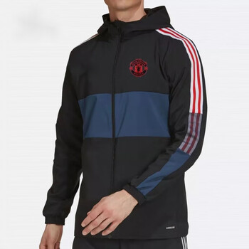 外套棉衣连帽宽松速干运动训练外套夹克曼联拼色风衣m1701756570kg