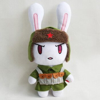 毛绒玩具共青团赤兔公仔大国梦 志愿军兔 版型更正 兔子35cm左右高 含