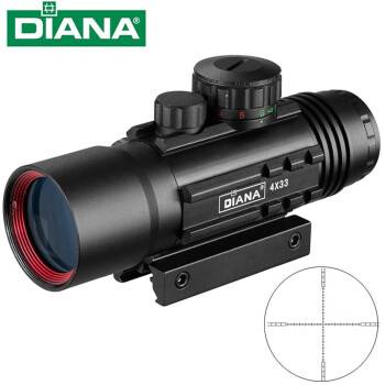 DIANA 4x33霍克分化内红点4倍短瞄 全息瞄准器 光学瞄全息瞄准 抗震快速寻鸟镜