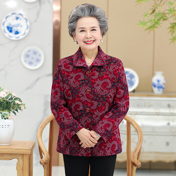 艾莱克优老人女装外套60到70岁妈妈装薄长袖中老年人夏装衣服奶奶装