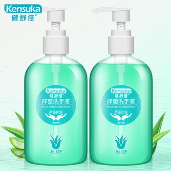 健舒佳 芦荟抑菌洗手液300ml瓶x2 滋润护肤 温和洁净