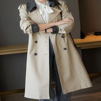 弥漫薇狂飙程程风衣皮衣大衣清冷系外套冷淡风女中长款又a又飒衣服