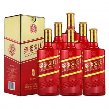 澳颜莱尖庄塑料瓶绵柔尖庄曲酒39424350度475ml12塑料瓶绵柔红50度