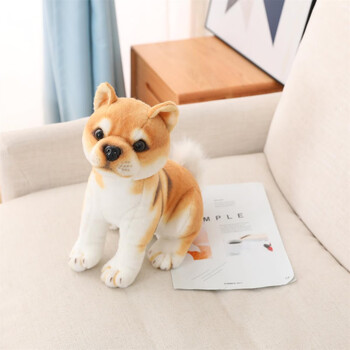 创京懿选可爱仿真柴犬毛绒玩具公仔柴玩偶宝宝认知玩具狗狗六一儿童节