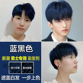 男士染发膏2021流行色染发剂黑茶奶茶色蓝黑灰棕咖啡色酒红色男生自己