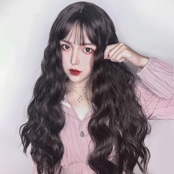 假发女长发网红羊毛卷中长卷发大波浪气质时尚玉米烫自然全头套式