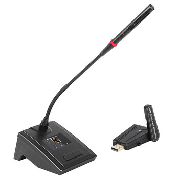 无线电脑麦克风视频会议话筒usb台式笔记本教学培训桌面鲸逐qu7一拖一